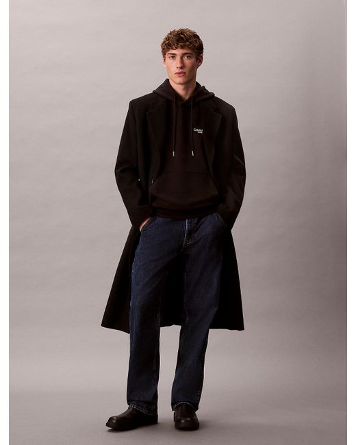 Calvin Klein Brown Cotton Terry Logo Hoodie for men