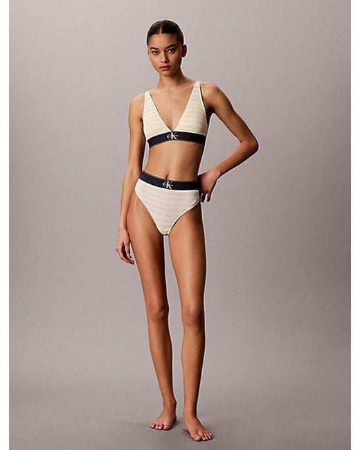 Calvin Klein Multicolor Triangle Bralette Graphic Monogram Microfibre Stretch