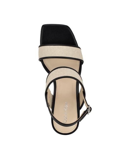 Calvin Klein Metallic Amour Double Band Slingback Stiletto Sandals