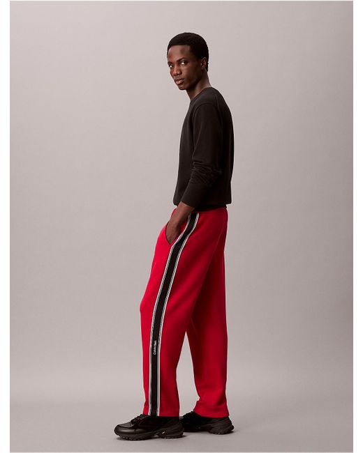 Calvin Klein Red Classic Fleece Sweatpants for men