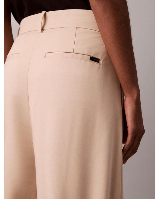 Calvin Klein Multicolor Stretch Chino Pleated Wide Leg Trousers