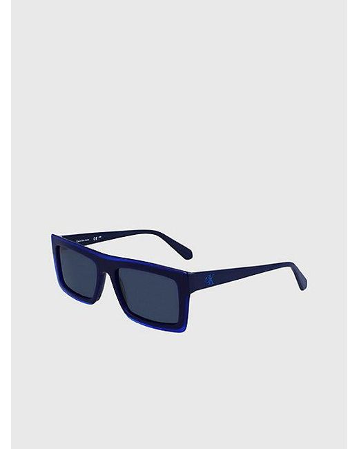 Calvin Klein Blue Jeans Rectangle Sunglasses Ckj23657S