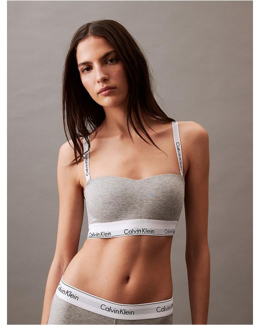 Calvin Klein Brown Icon Cotton Modal Lightly Lined Bandeau Bra