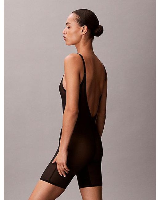 Calvin Klein Shapewear Body Midden Op Het Dijbeen in het Black