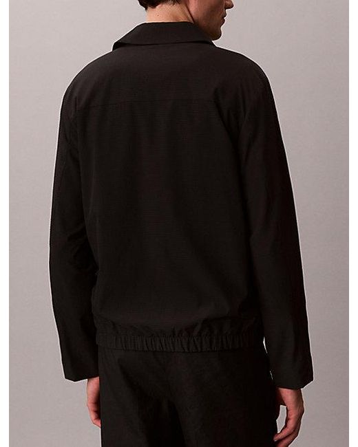 Calvin Klein Black Seersucker Blouson Jacket for men