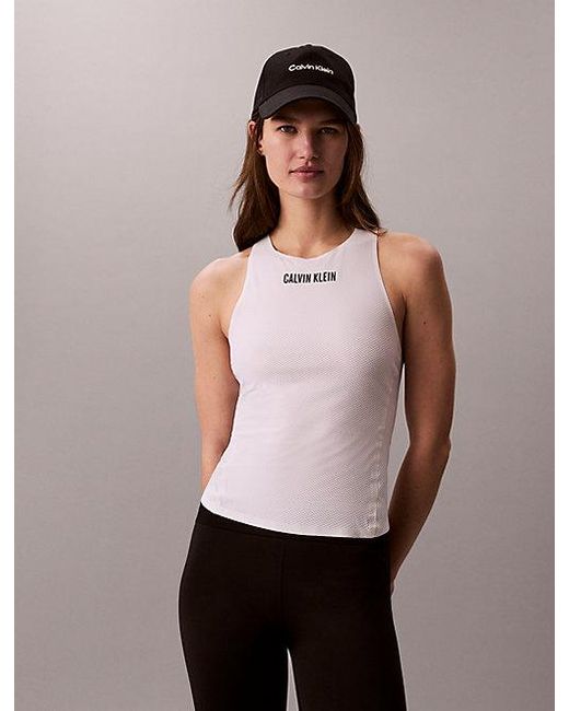 Calvin Klein Pink Sport Performance Mesh Racerback Gym Tank Top