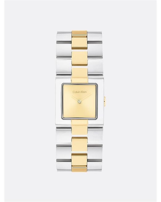 Calvin Klein White Grid Link Bracelet Watch for men