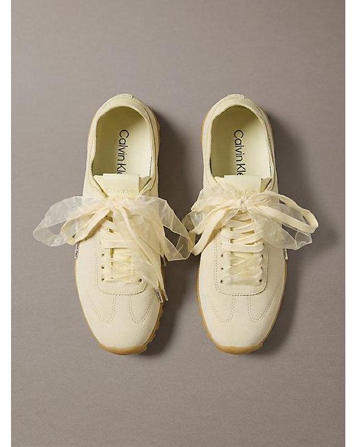 Calvin Klein Metallic Suede Organza Runner Trainers