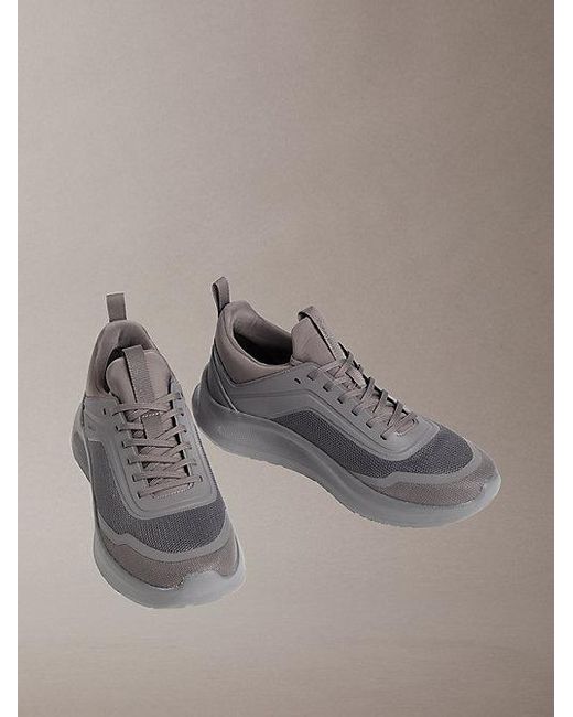 Calvin Klein Gray Ck Curve Lightweight Runner Trainers for men