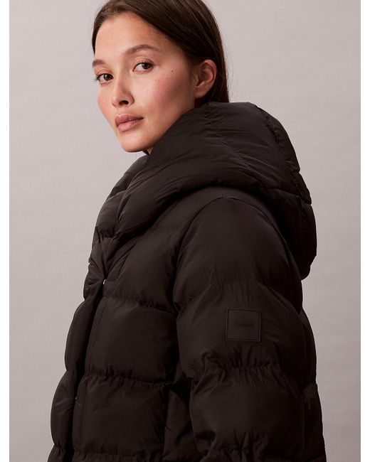 Calvin Klein Brown Shine Wrap Puffer Jacket