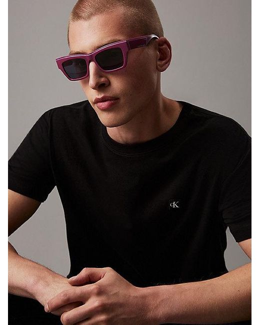 Calvin Klein Purple Jeans Modified Rectangle Sunglasses