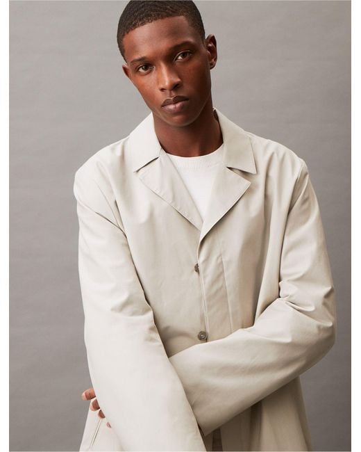 Calvin Klein Gray Classic Trench Coat for men