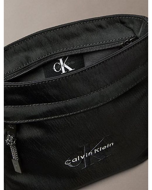 Calvin Klein Gray Nylon Monogram Logo Flatpack for men