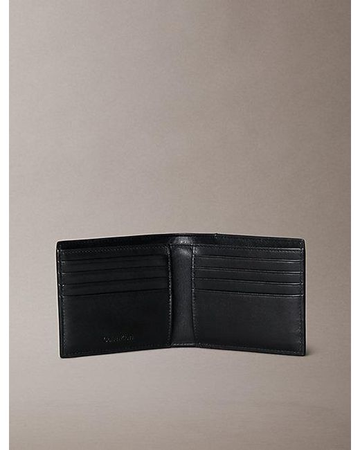 Calvin Klein Black Leather Rfid Slimfold Wallet for men