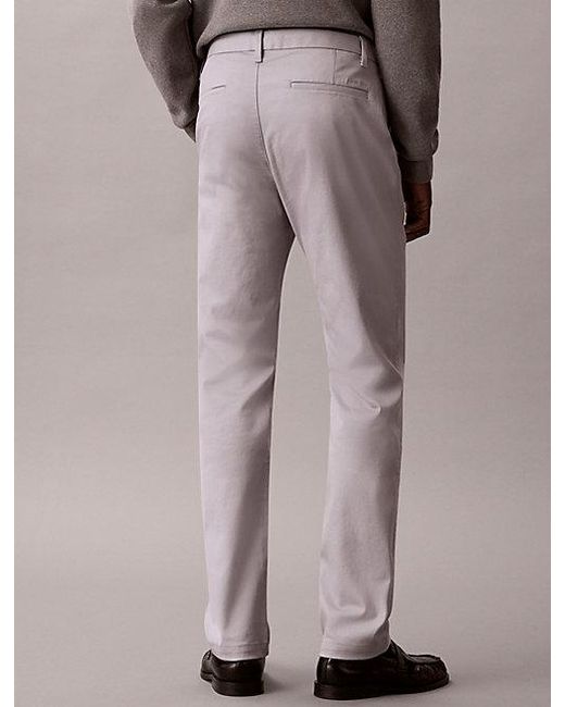 Calvin Klein Multicolor Slim Cotton Stretch Chino Trousers for men