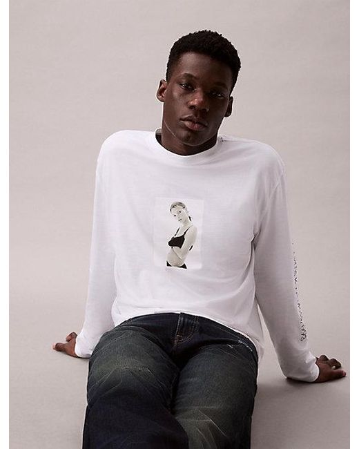 Calvin Klein White Classic Kate Long Sleeve Tee for men
