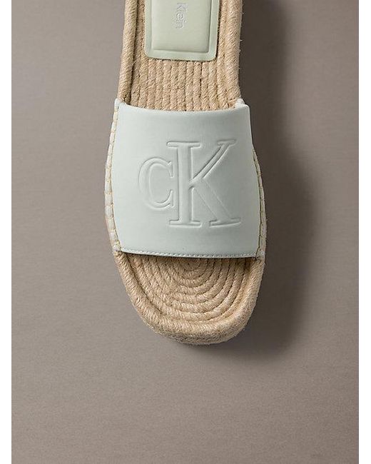 Calvin Klein Gray Ebeth Platform Espadrille Sliders