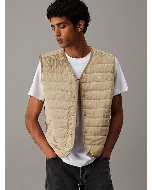 Calvin Klein Leicht Gefütterte Weste in Brown für Herren
