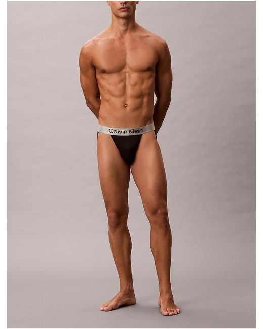 Calvin Klein Black Brushed Microfiber Stretch Jock Strap for men