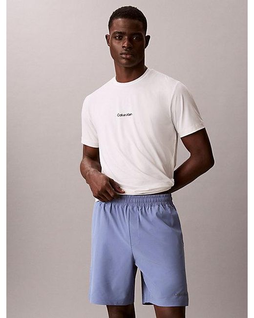 Calvin Klein Blue Sport Water Repellent Performance Gym Shorts for men