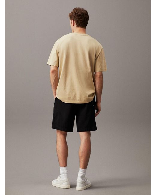 Calvin Klein Black Textured Cotton Shorts for men