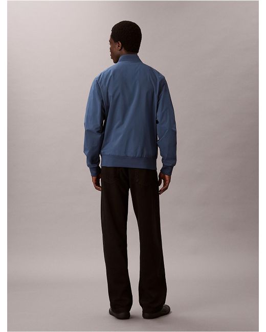 Calvin Klein Blue Matte Bomber Jacket for men