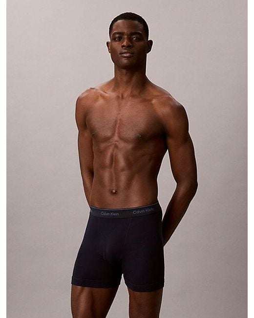 Calvin Klein Blue 3 Pack Boxer Briefs Cotton Classics for men