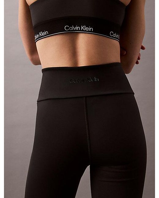 Calvin Klein Black Quick-Dry High-Rise Flared Gym Leggings