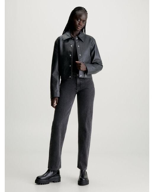 Short faux hotsell leather jacket
