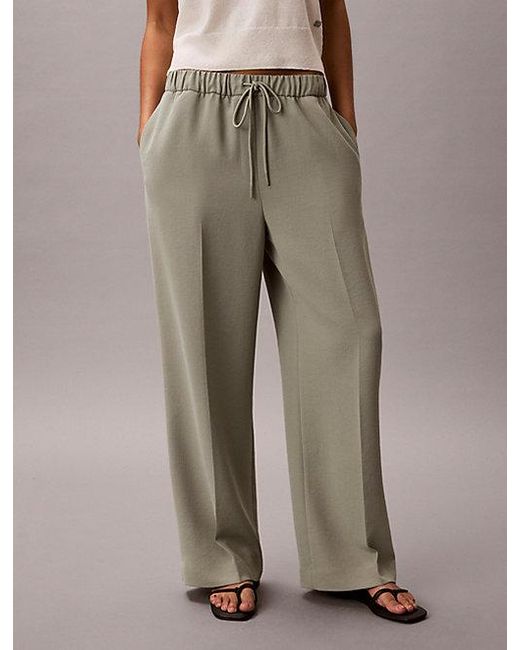 Calvin Klein Natural Soft Twill Drawstring Trousers