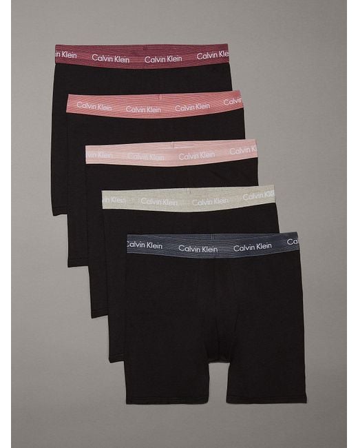 Calvin Klein Black 5 Pack Boxer Briefs - Cotton Stretch for men
