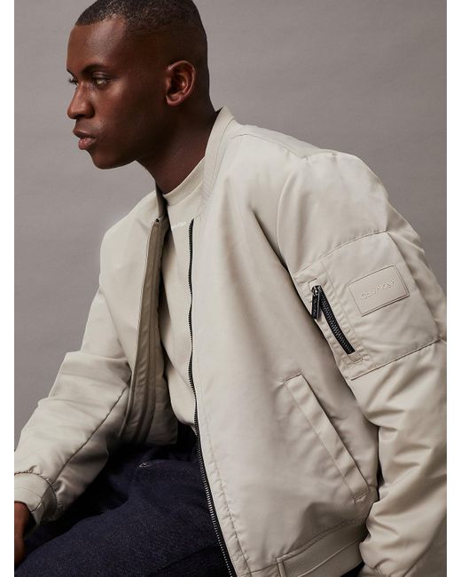 Calvin Klein Natural Sateen Bomber Jacket for men