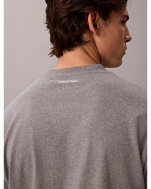 Calvin Klein Gray Jeans Relaxed Arched Logo T-Shirt for men
