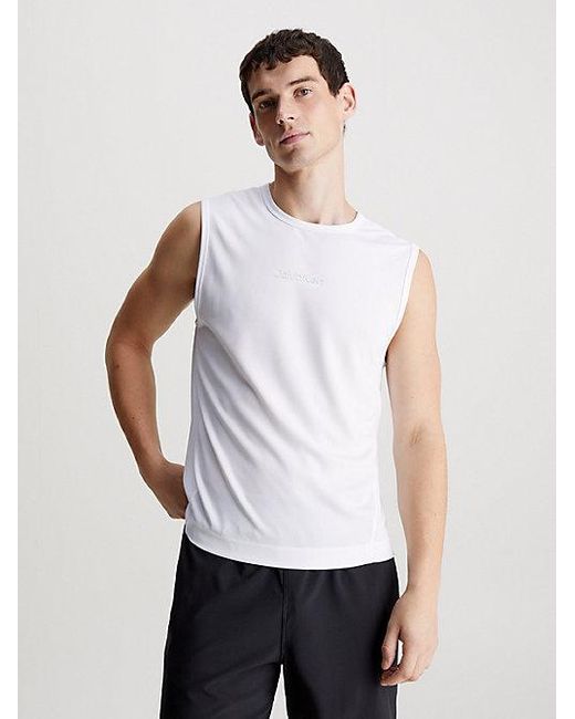 Camiseta de tirantes para el gimnasio Calvin Klein de hombre de color White