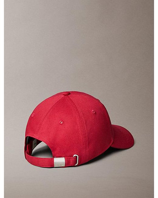 Calvin Klein Red Cotton Twill Logo Cap
