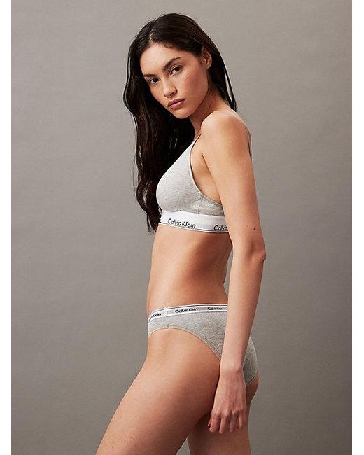 Calvin Klein Gray Bikini Briefs Icon Logo