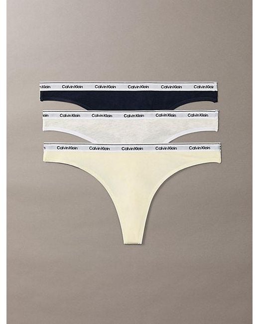 Calvin Klein 3-Pack Laag Uitgesneden Strings in het Gray