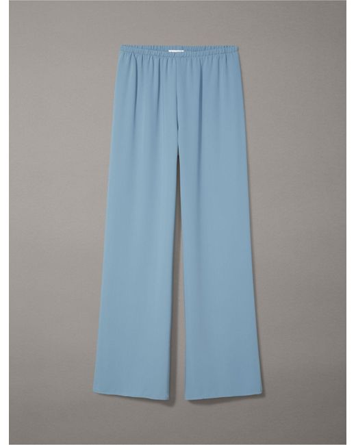 Calvin Klein Blue Flowing Wide Leg Pants