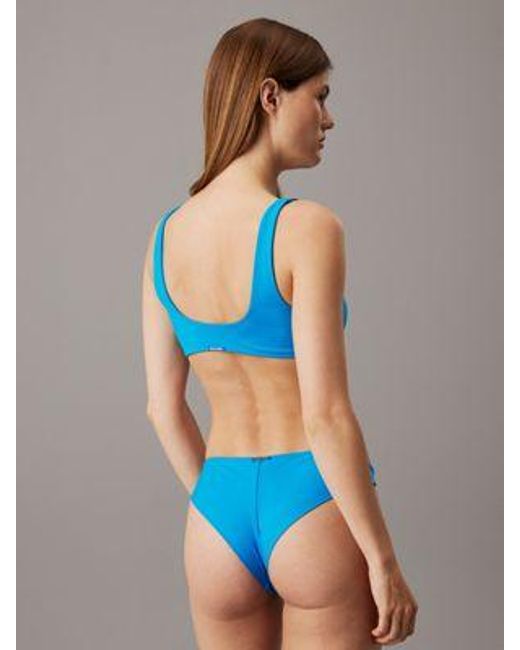 Calvin Klein Bralette Bikinitop - Ck Structured Twist in het Blue