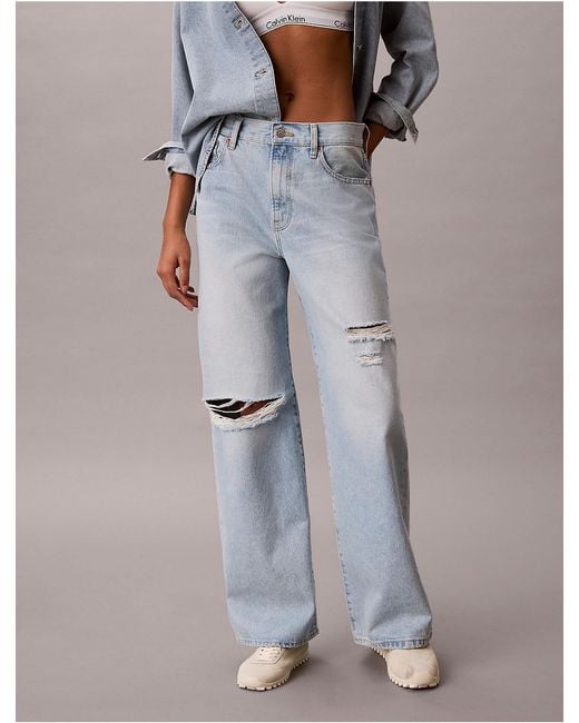 Calvin Klein Gray Calvin Klein Wide Leg Jeans