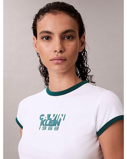 Calvin Klein 1968 Baby-T-Shirt Met Grafisch Logo in het White