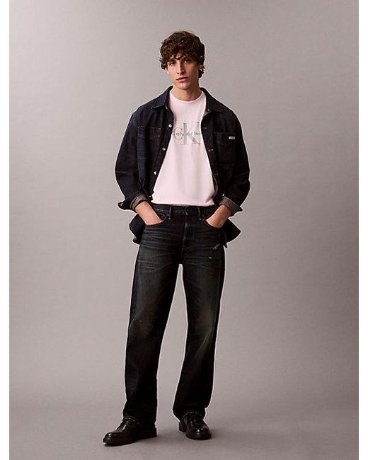 Calvin Klein Pink Jeans Monogram Logo T-Shirt for men