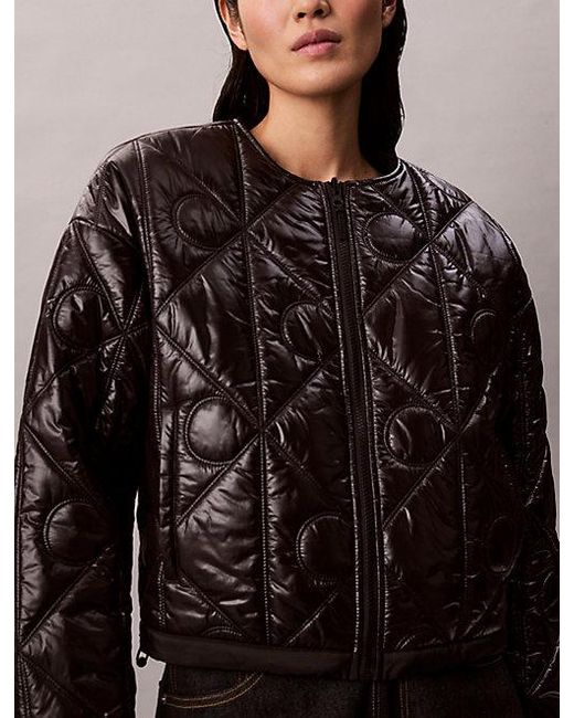 Calvin Klein Brown Jeans Reversible Logo Quilted Jacket