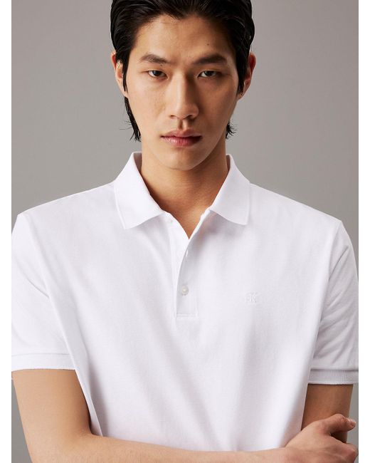 Calvin Klein Gray Smooth Cotton Polo Shirt for men