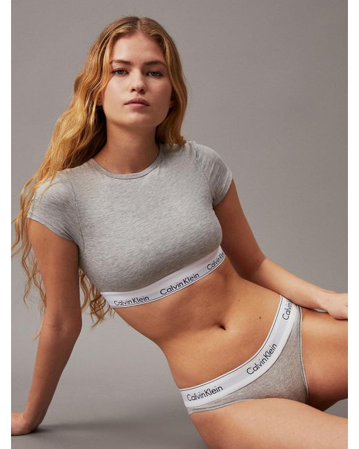 Calvin Klein Gray T-shirt Bralette - Modern Cotton