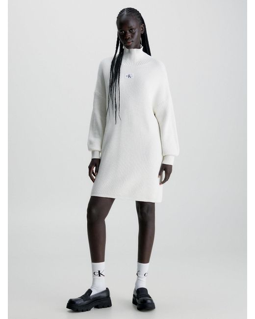 Robe pull relaxed en coton Calvin Klein en coloris White