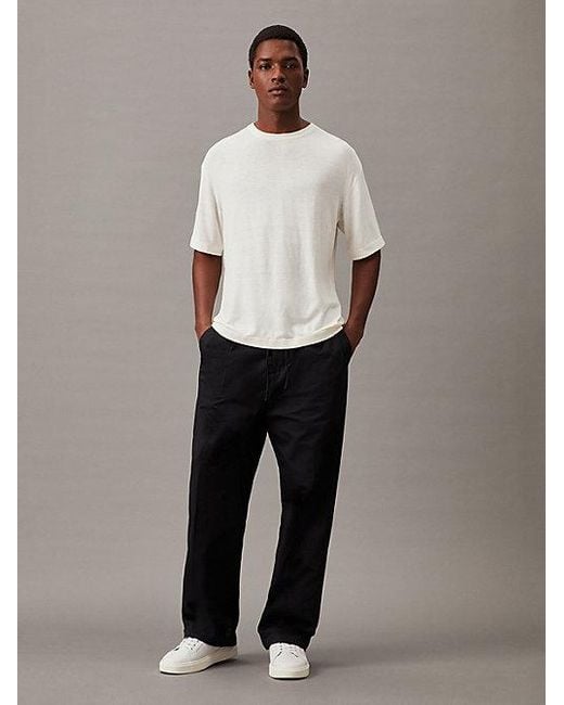 Calvin Klein Relaxed Geplooide Seacell Pantalon in het Gray voor heren