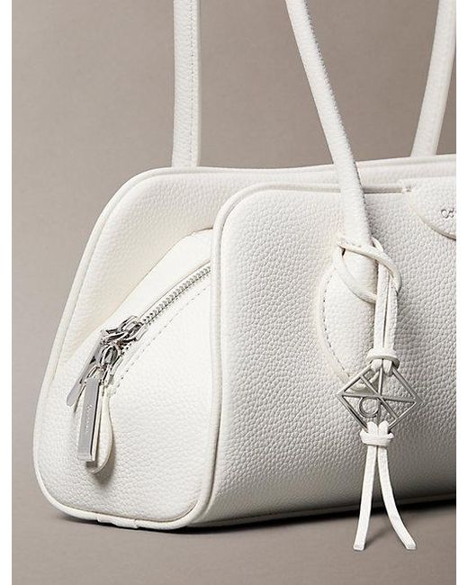 Calvin Klein Natural Emblem Logo Pebble Shoulder Bag