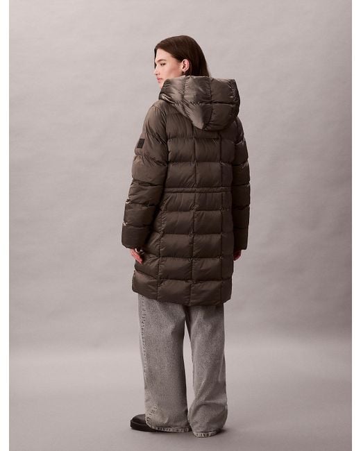 Calvin Klein Brown Shine Wrap Puffer Jacket