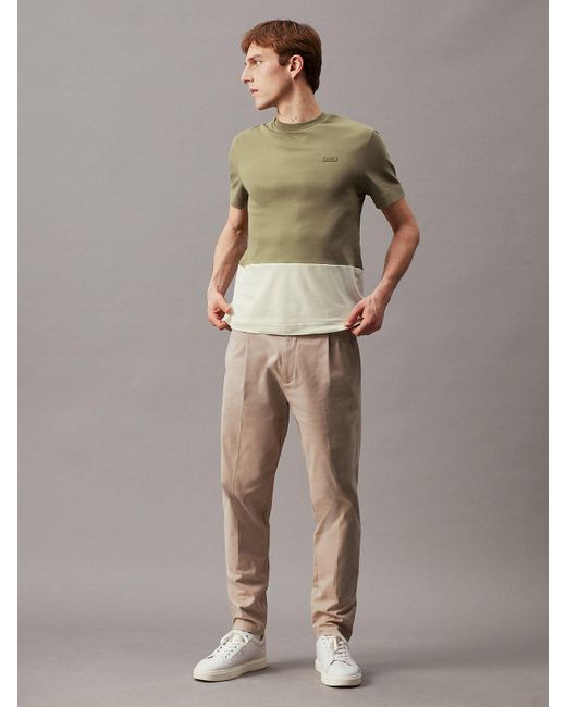 T-shirt color-block Calvin Klein pour homme en coloris Green